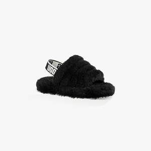 Ugg Fluff Yeah Kids Slippers Black (7583MHSZR)